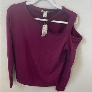 Women's Purple Cut-Out Top
